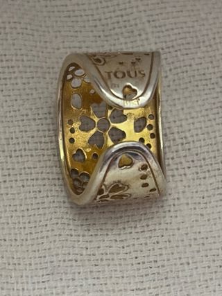 Anillo Tous Plata Vermell Ajustable