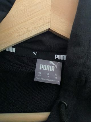 Sudadera Puma Negra con Logo Blanco