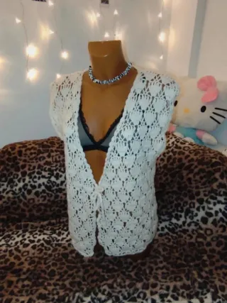 Chaleco artesanal tejido vintage