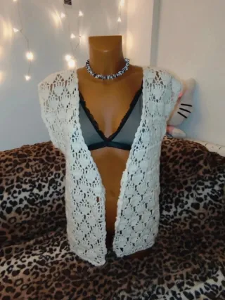 Chaleco artesanal tejido vintage