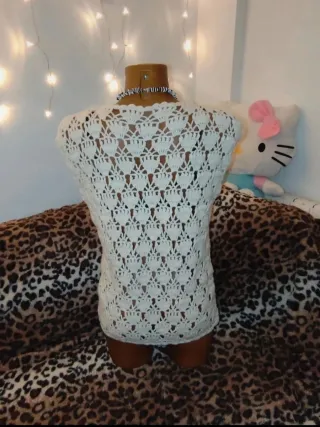 Chaleco artesanal tejido vintage