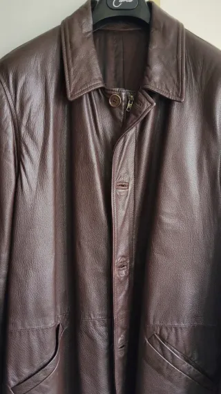 Cazadora Parka Marrón Talla L cuero como nuev