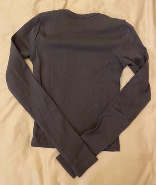Top Bershka gris oscuro manga larga Talla XS