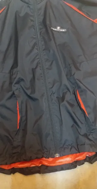 Chubasquero ciclismo Rockrider Negra/Roja