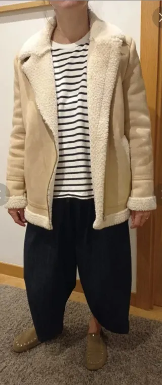 Chaqueta Zara Beige Forrada