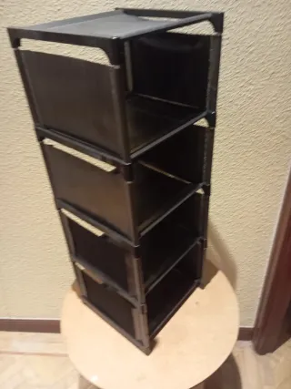 Zapatero Negro 5 Niveles 26x26x73