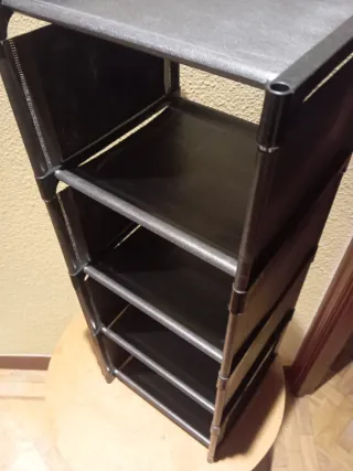 Zapatero Negro 5 Niveles 26x26x73