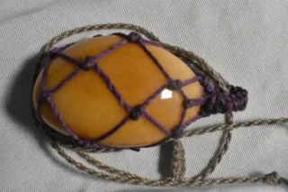 Collar artesanal piedra macramé