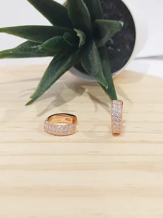 Pendientes Aro Pandora Tono Oro Rosa