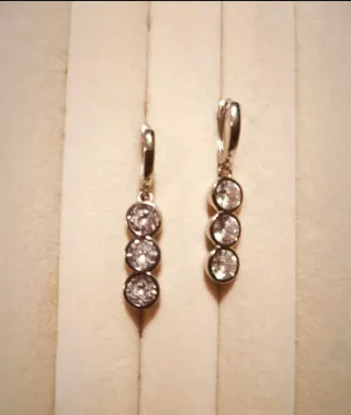 Pendientes Plata Largos con Circonitas