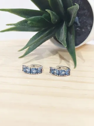 Pendientes Pandora Aro Azul Plata