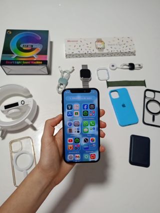 iPhone 12 mini + Smartwatch + Cargador