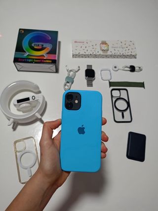 iPhone 12 mini + Smartwatch + Cargador