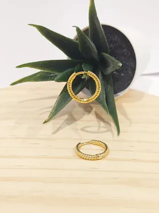 Pendientes Aro Pandora Dorados Trenzados