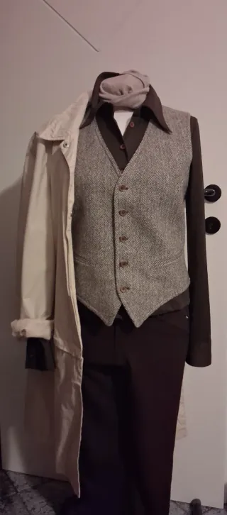 Gilet panciotto fantasia tweed