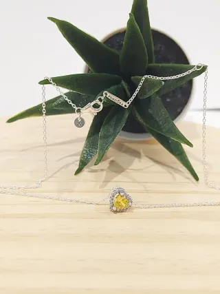 Collar Pandora Plata y Circonitas Amarillas