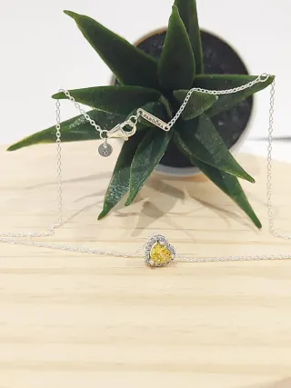 Collar Pandora Plata y Circonitas Amarillas