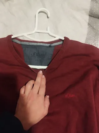 Jersey S.Oliver Hombre,talla XL,Rojo Cuello Redond