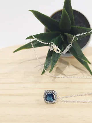 Collar Pandora Plata con Piedra Azul