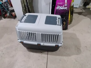 Transportín Perro Mediano/Grande Gris y Blanco