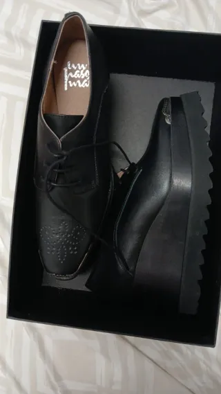 Zapatos de plataforma negros talla 38