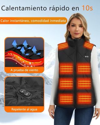 Chaleco Calefactable Negro con baterias