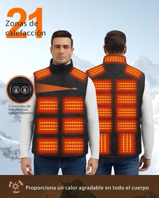 Chaleco Calefactable Negro con baterias