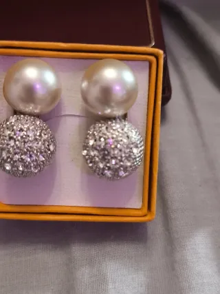 Pendientes Coccinella perla y circonita