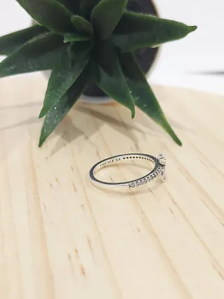 Anillo Pandora Mariposa Rosa Plata