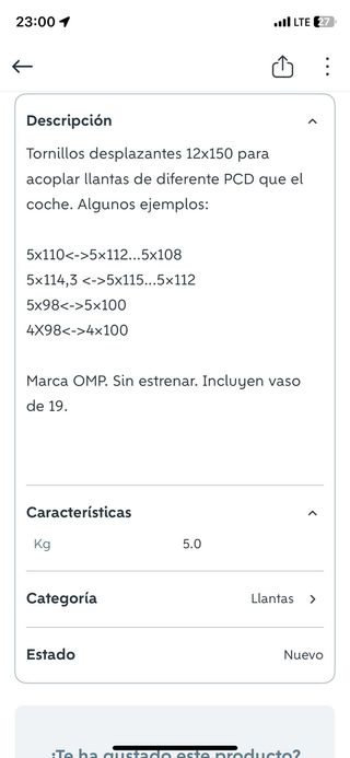 Tornillos Desplazantes OMP sin estrenar