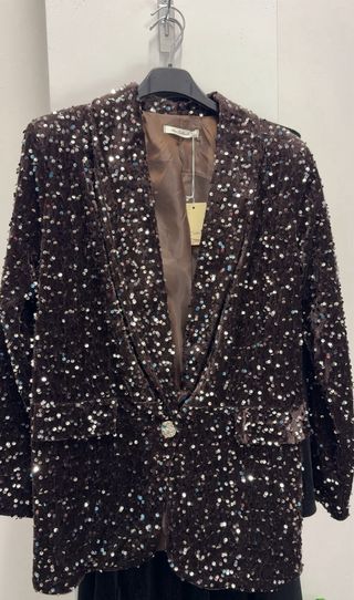 Blazer lentejuelas marrón