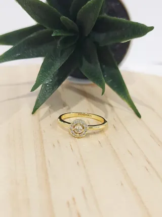 Anillo Pandora dorado Circonitas