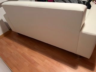 Sofá 2 plazas piel sintética blanco