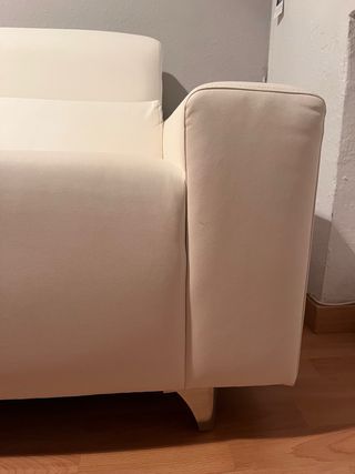 Sofá 2 plazas piel sintética blanco