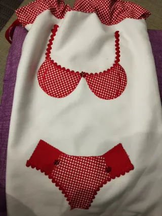 Borse per biancheria intima a pois rosso/bianco