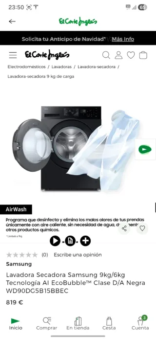 Lavasecadora Samsung 9kg/6kg PRECINTADA