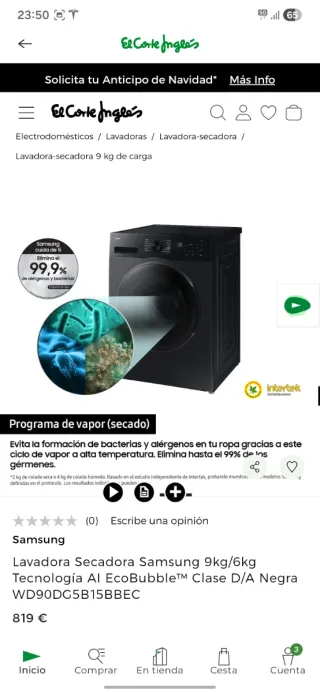Lavasecadora Samsung 9kg/6kg PRECINTADA