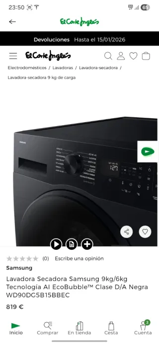 Lavasecadora Samsung 9kg/6kg PRECINTADA