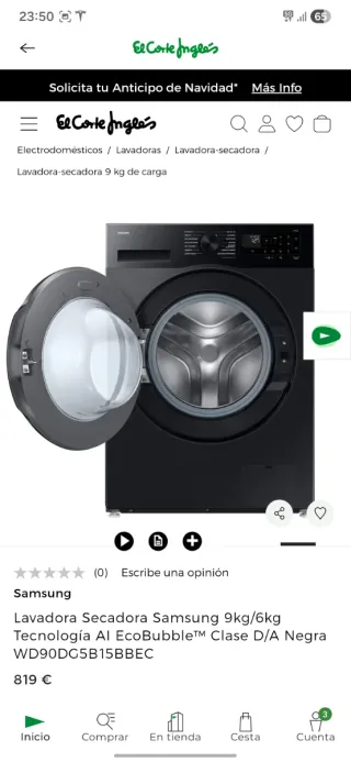 Lavasecadora Samsung 9kg/6kg PRECINTADA