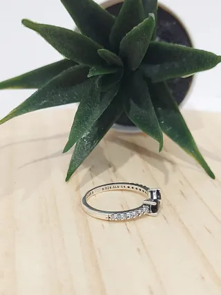 Anillo Pandora Moño Negro Plata 925