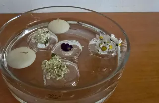 Centrotavola per candele galleggianti