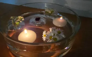 Centrotavola per candele galleggianti