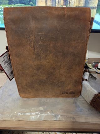 Stilord "Oxford" tracolla vintage pelle NUOVA