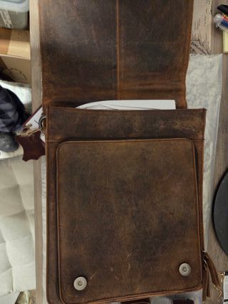 Stilord "Oxford" tracolla vintage pelle NUOVA