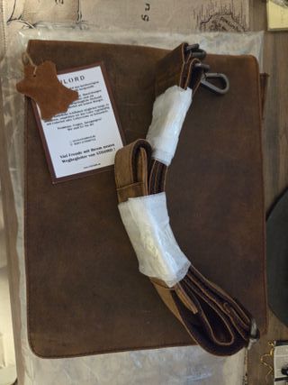 Stilord "Oxford" tracolla vintage pelle NUOVA