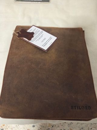 Stilord "Oxford" tracolla vintage pelle NUOVA