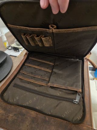 Stilord "Oxford" tracolla vintage pelle NUOVA