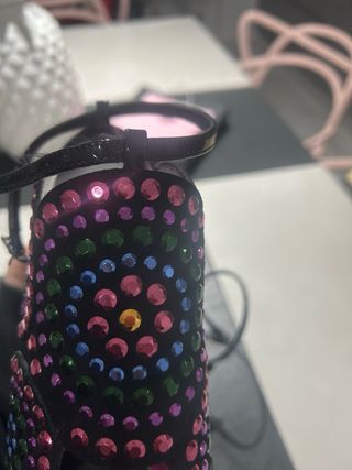 Scarpe con tacco nere multicolor