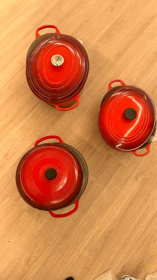 Set  Ollas Le Creuset Rojas