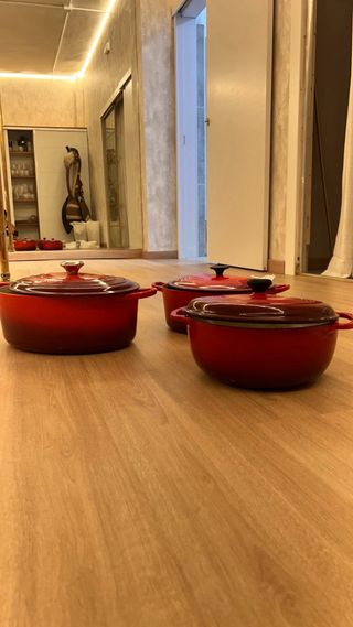 Set  Ollas Le Creuset Rojas